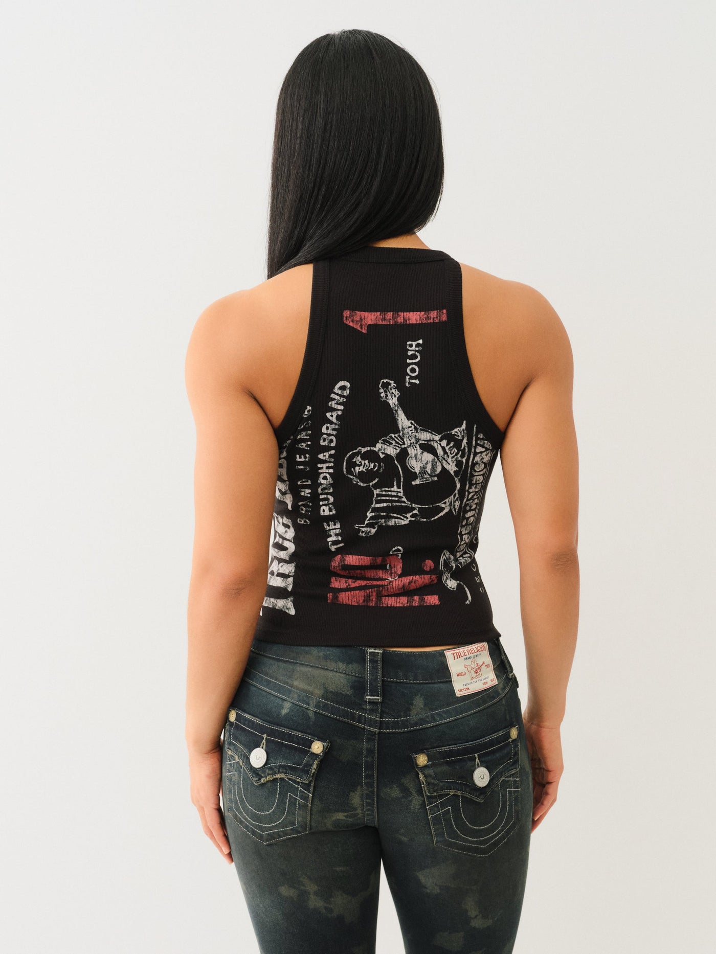 True Religion Og Srs Halter Tank Jet Black