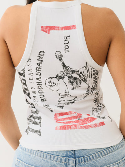 True Religion Og Srs Halter Tank Optic White