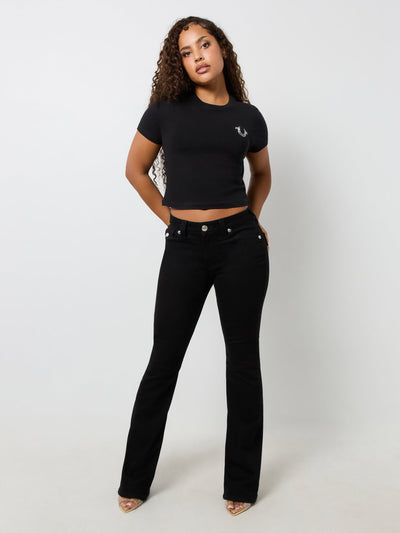 True Religion Crystal Hs Srs Ss Bby Tee Jet Black