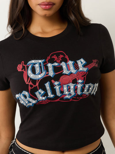 True Religion Tr Buddha Ss Baby Tee Jet Black