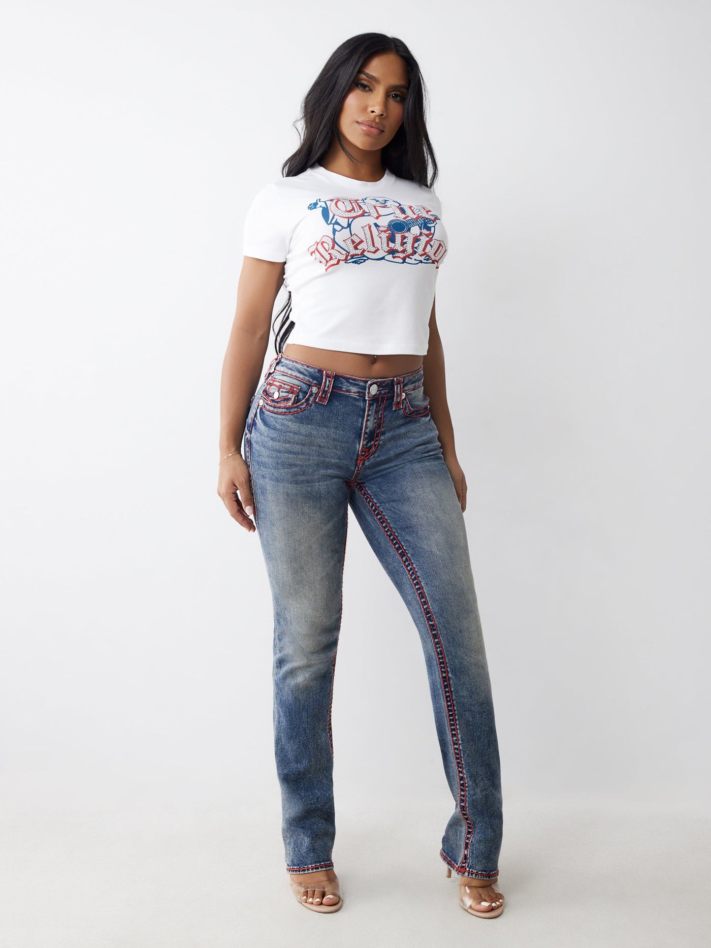 True Religion Tr Buddha Ss Baby Tee Optic White