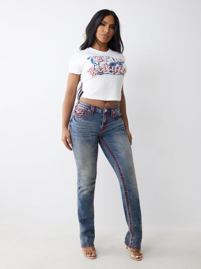 True Religion Tr Buddha Ss Baby Tee Optic White