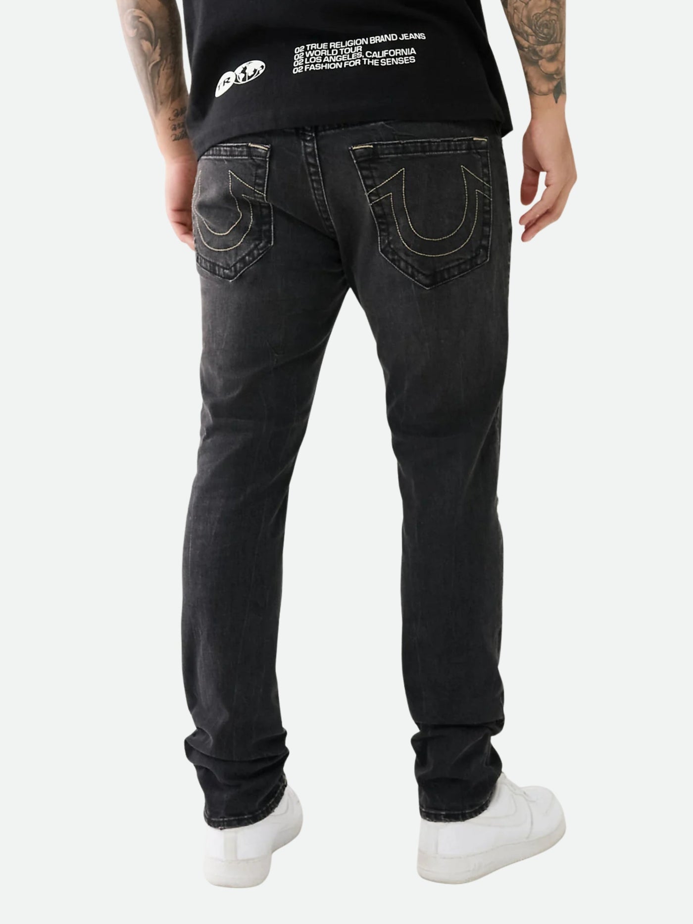 True Religion Jeans Rocco High Rock Rips Black Wash