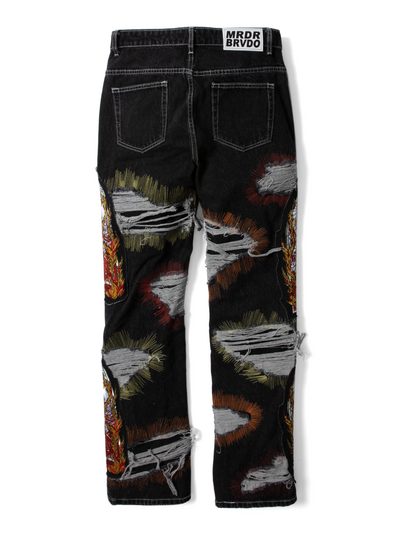 Who Decides War Jeans All Over Embroidery Denim Multi