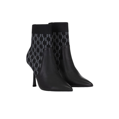 Karl Lagerfeld Boot Pandara Monogram Knit Ankle Black