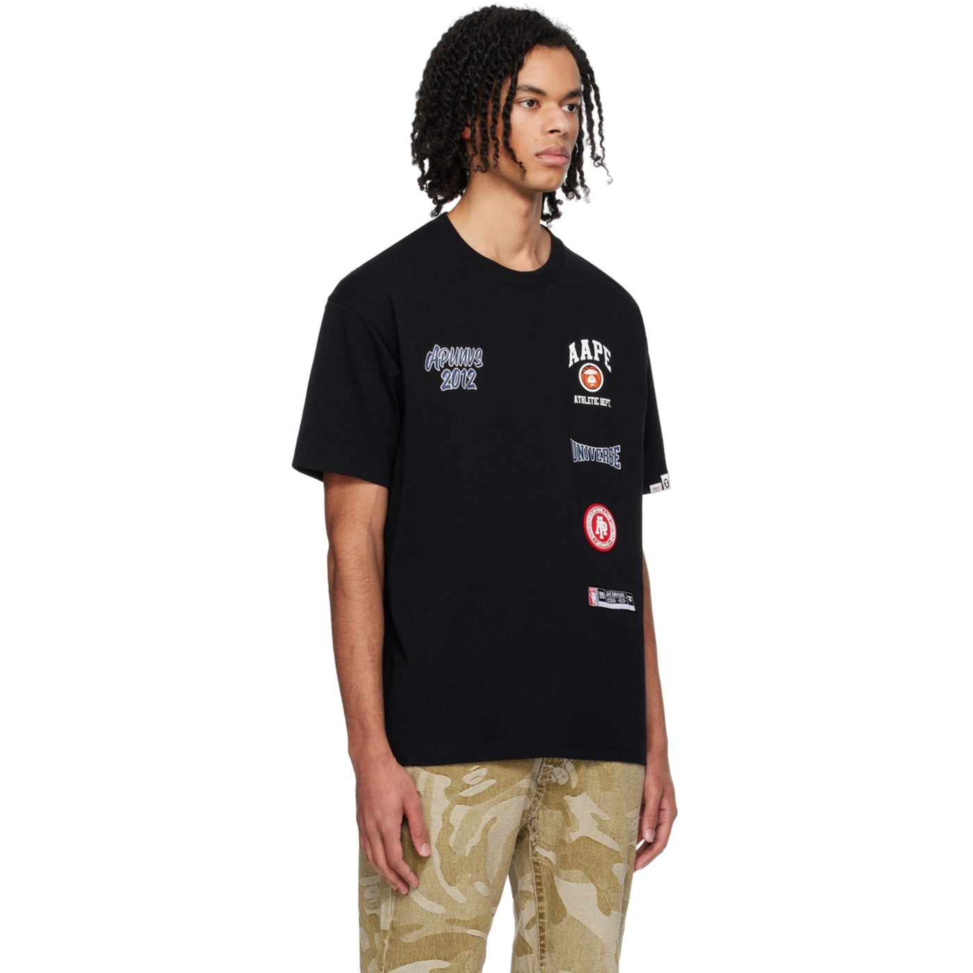 Aape T-Shirt Multiple Logos Black