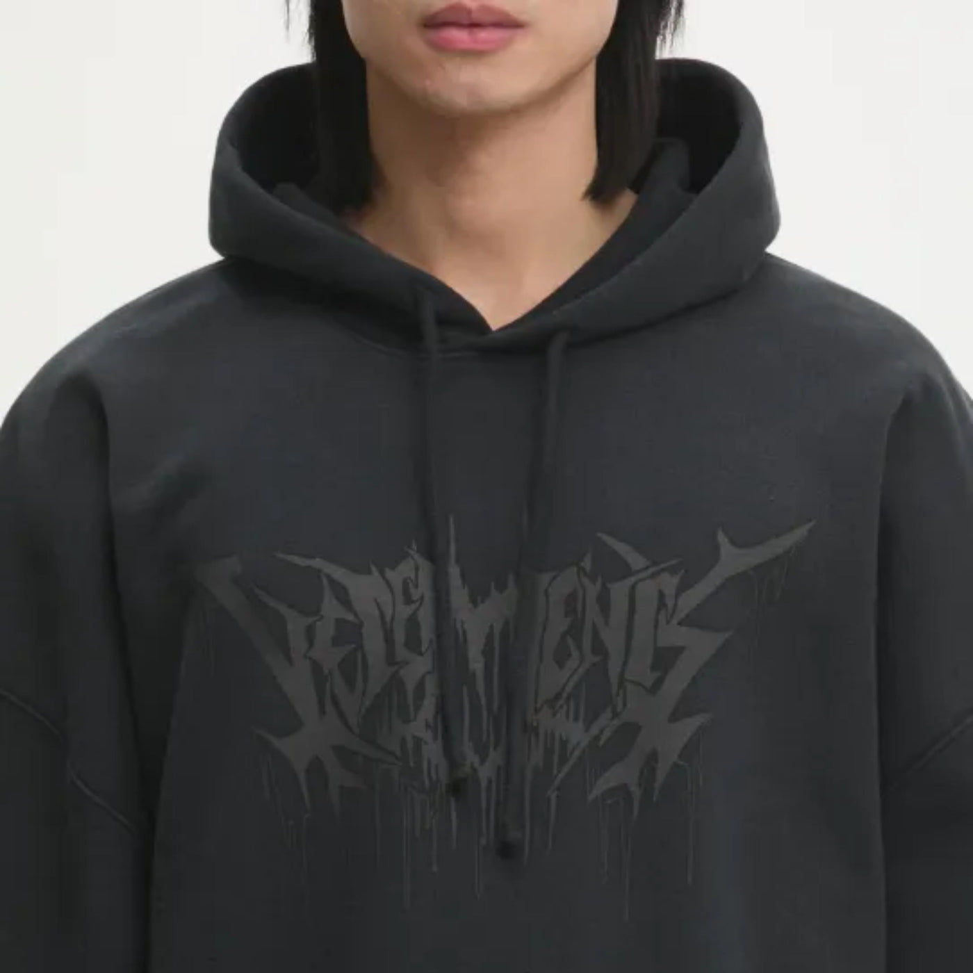Vetements Hoodie Drip Metal Oversized Black