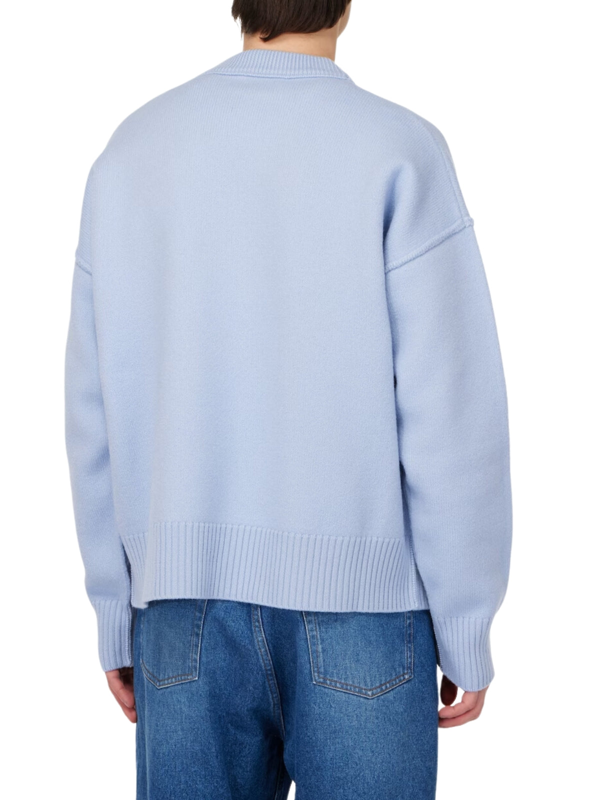 Ami Sweater Logo Heather Cashmere Blue