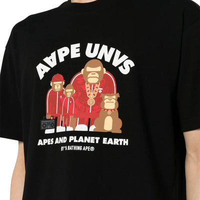 Aape T-Shirt Apes And The Planet Earth Black