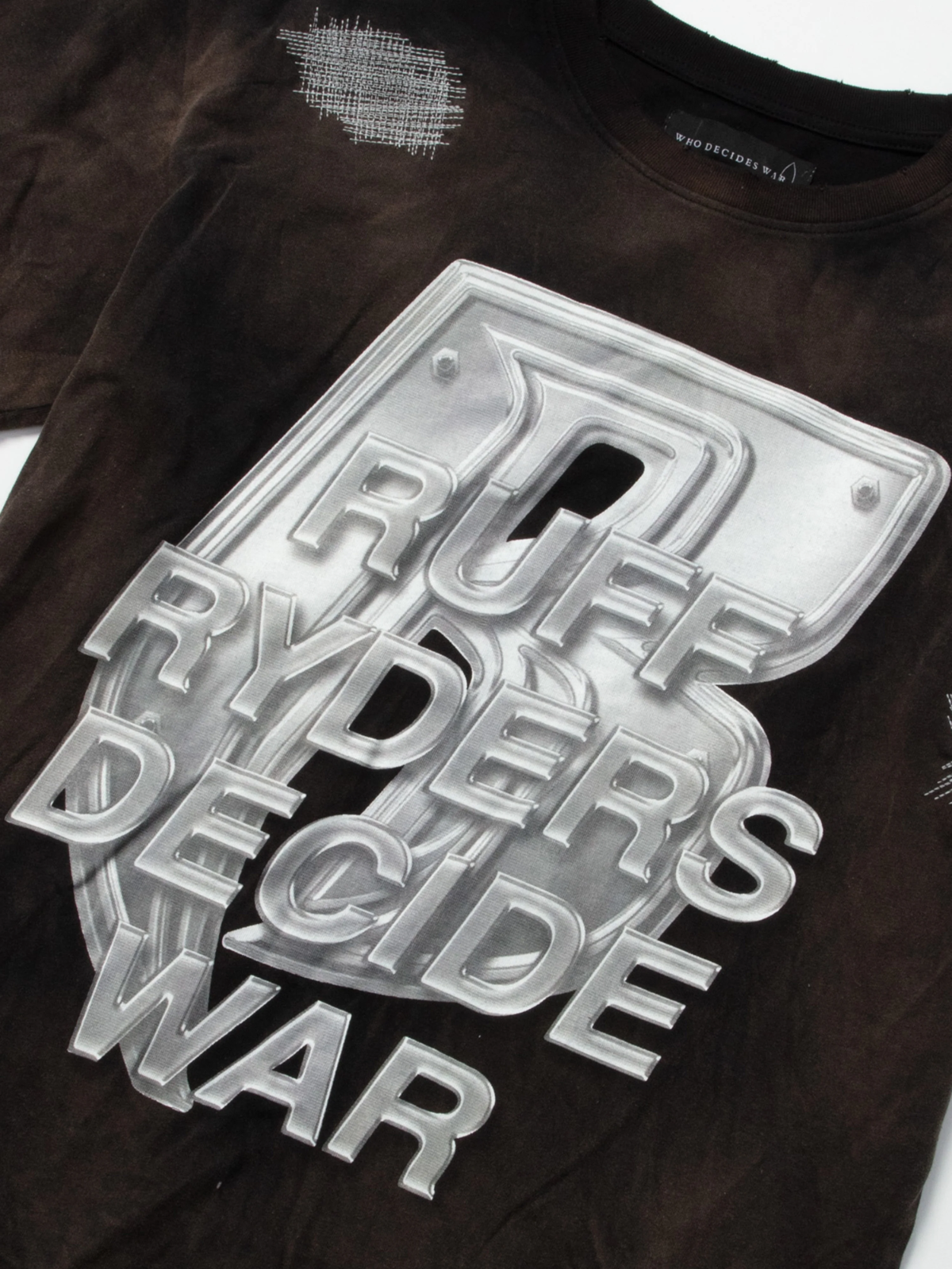 Who Decides War T-Shirt Ruff Ryders Short Sleeve Rust