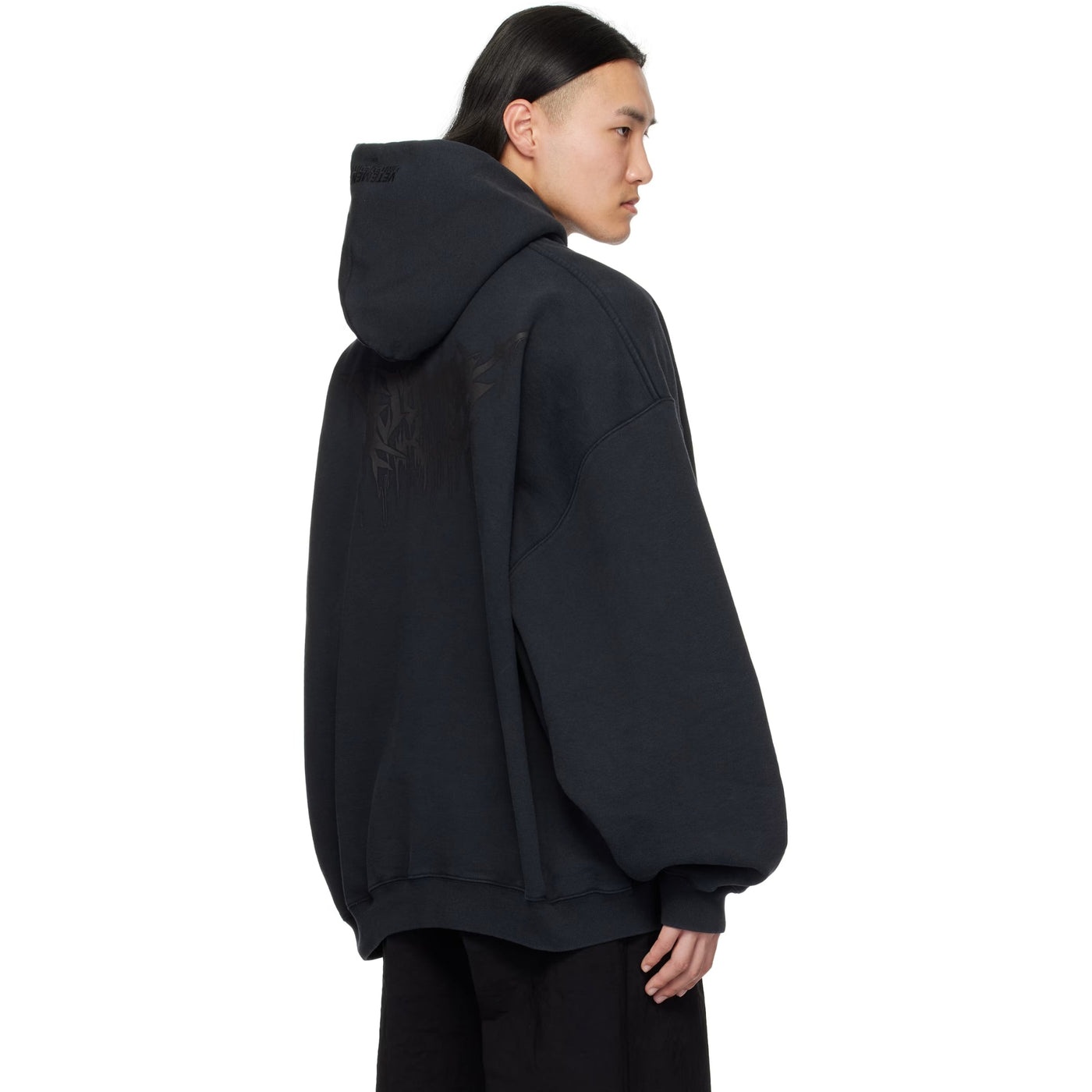 Vetements Hoodie Drip Metal Oversized Black