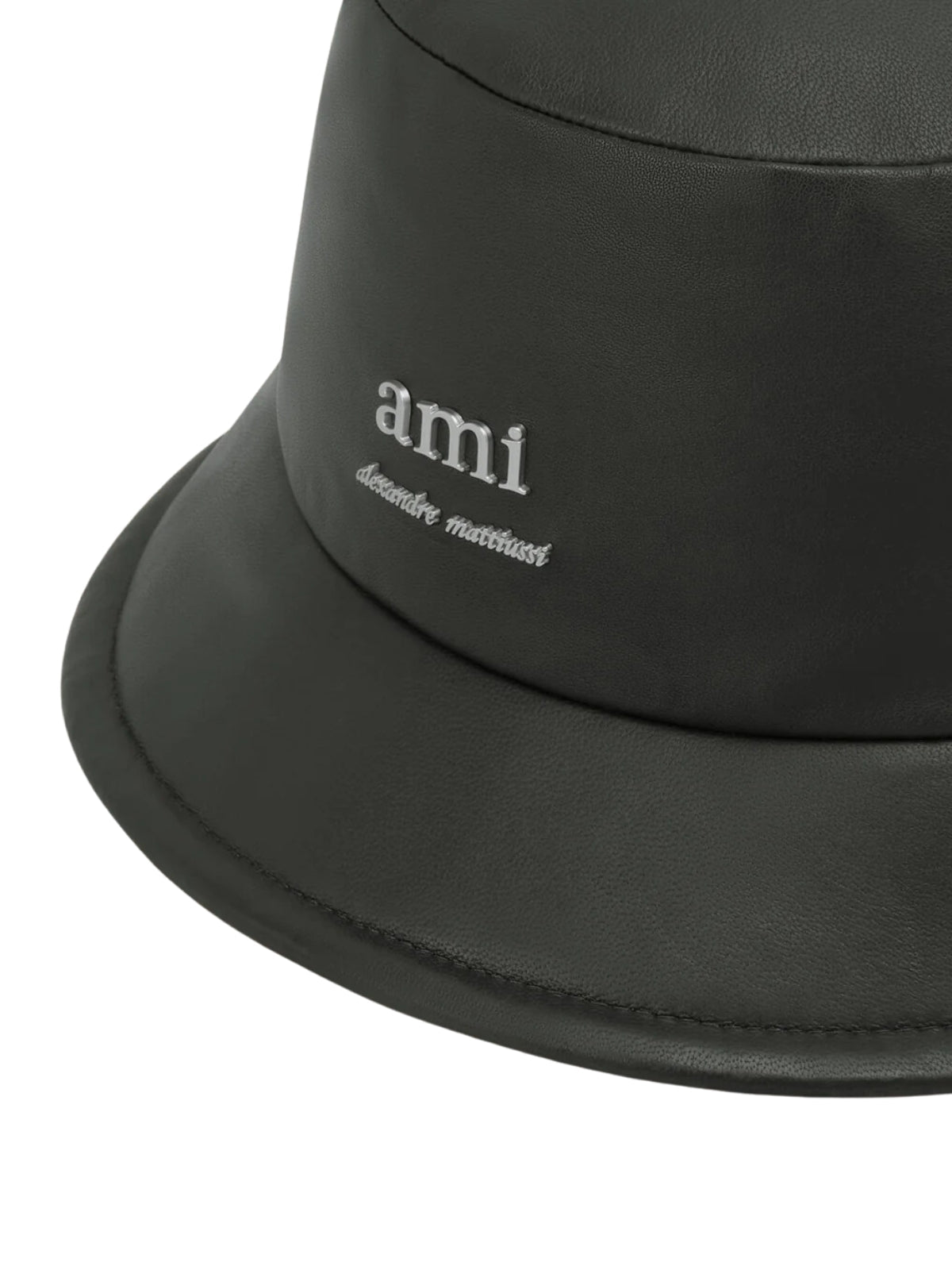 Ami Bucket Hat Alexandre Mattiussi Lamb Leather Dark Olive