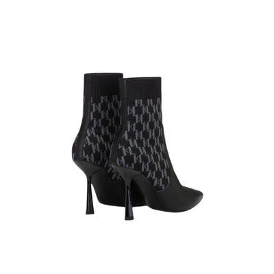 Karl Lagerfeld Boot Pandara Monogram Knit Ankle Black