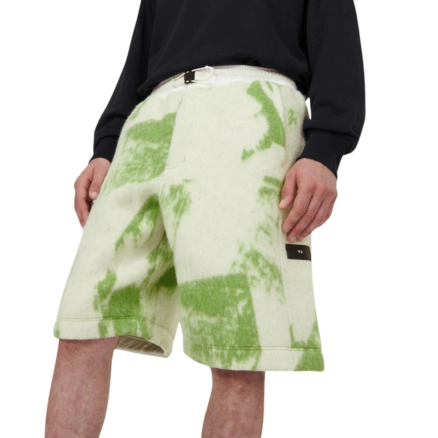 Y-3 Shorts Fleece Off-White-Green