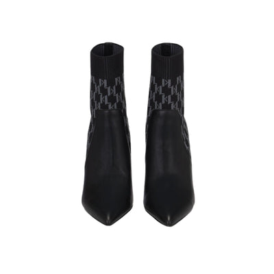 Karl Lagerfeld Boot Pandara Monogram Knit Ankle Black
