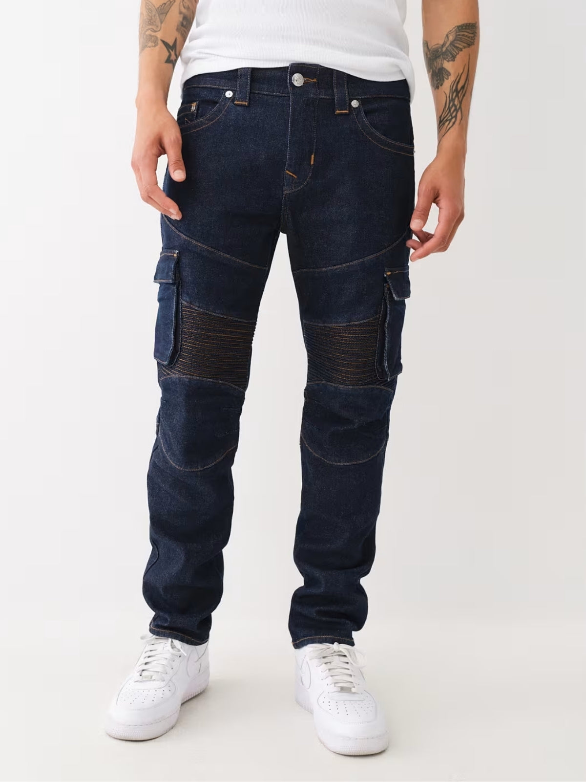 True Religion Cargo Pants Rocco Moto Body Rinse