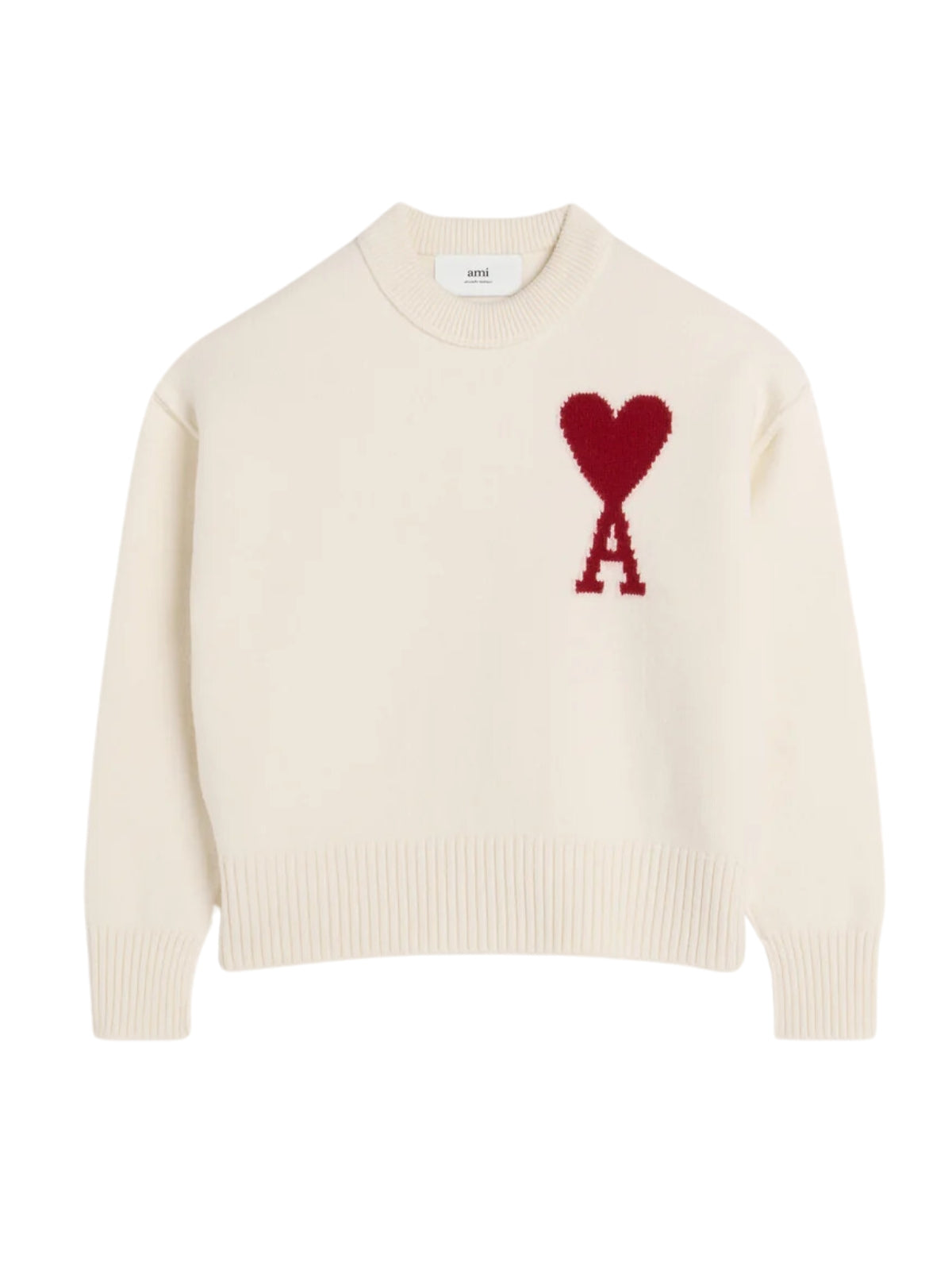 Ami Sweater Logo Off-White-Red