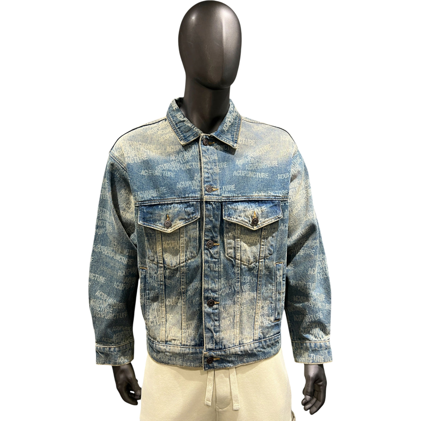 Acupuncture Denim Jacket All Over Print Blue