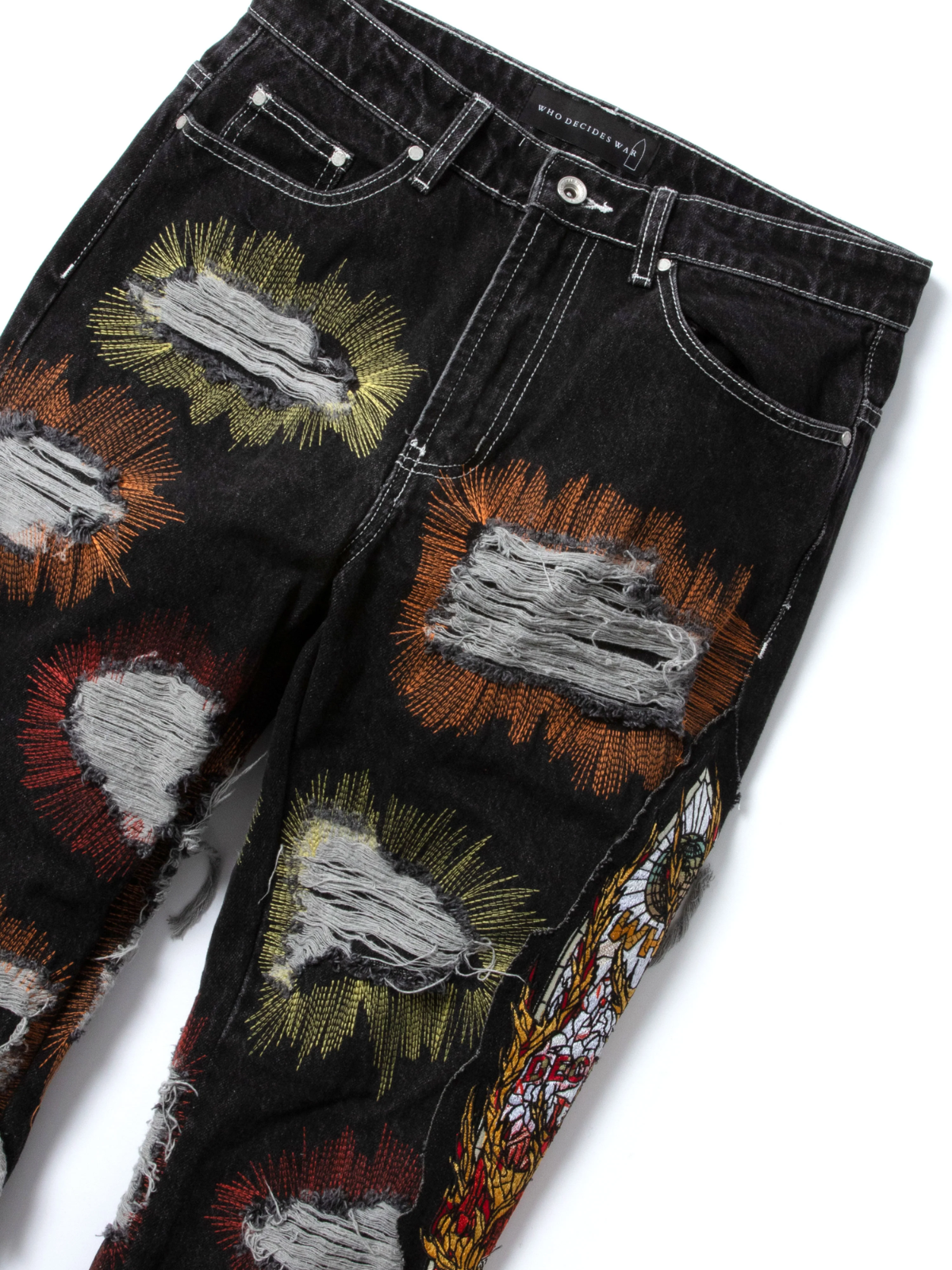 Who Decides War Jeans All Over Embroidery Denim Multi