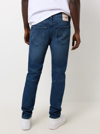 True Religion Rocco Moto Skinny Medium Blizzard Wash