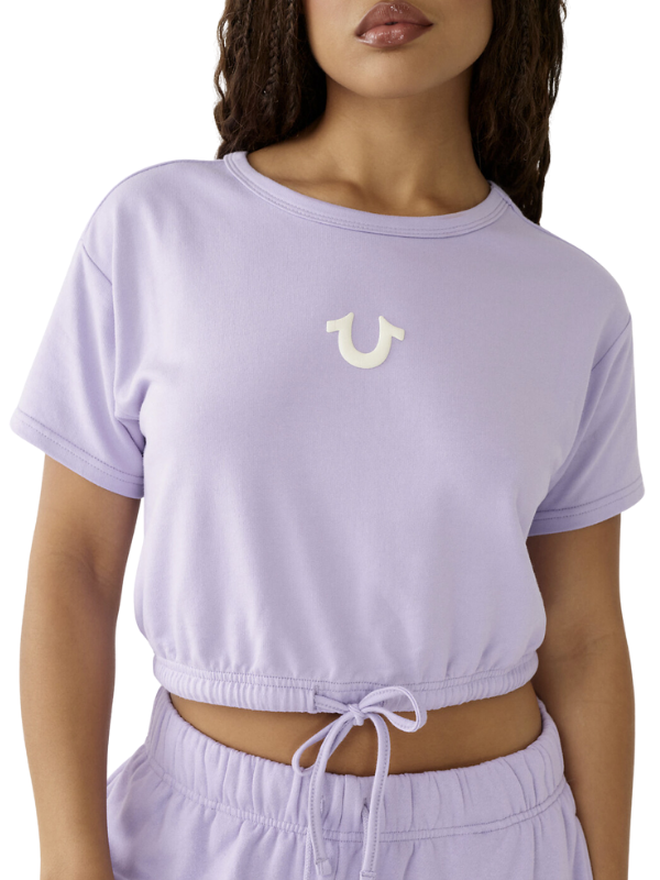 True Religion T-Shirt Tie Waist Purple