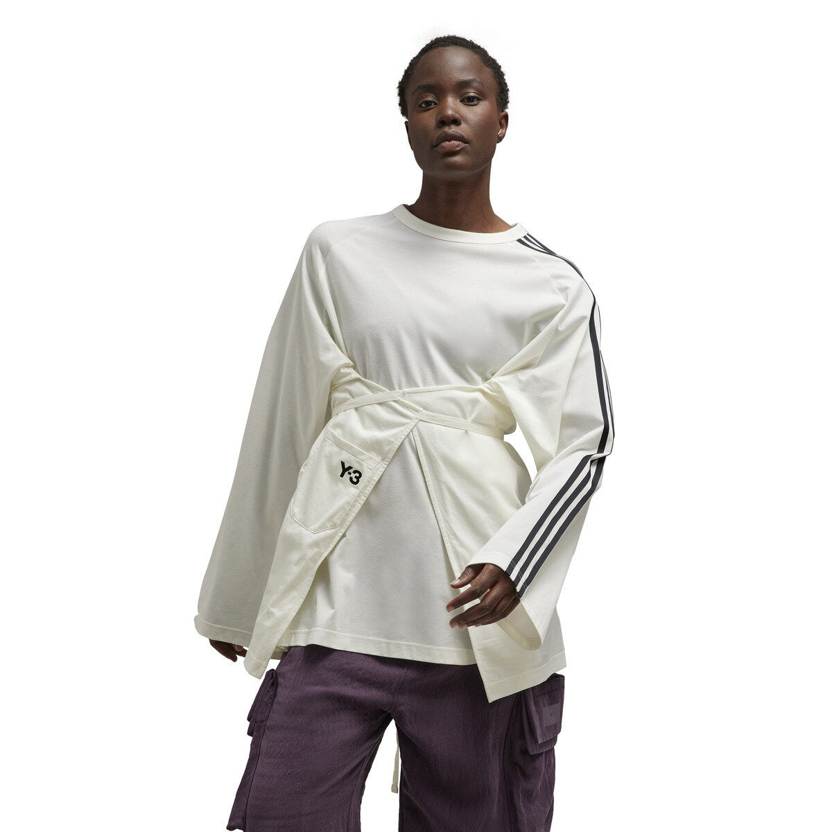 Y-3 Ladies T-Shirt L/S Closure Off-White