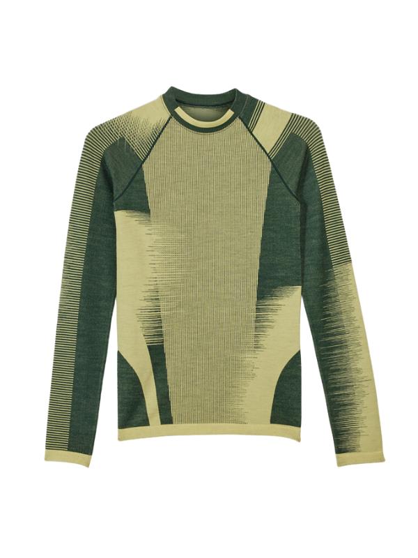 Y-3 T-Shirt L/S Two Tone Blaye Green