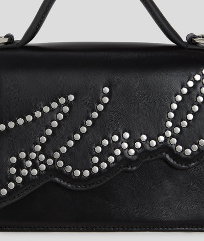 K/SIGNATURE SMALL STUDDED CROSSBODY BAG