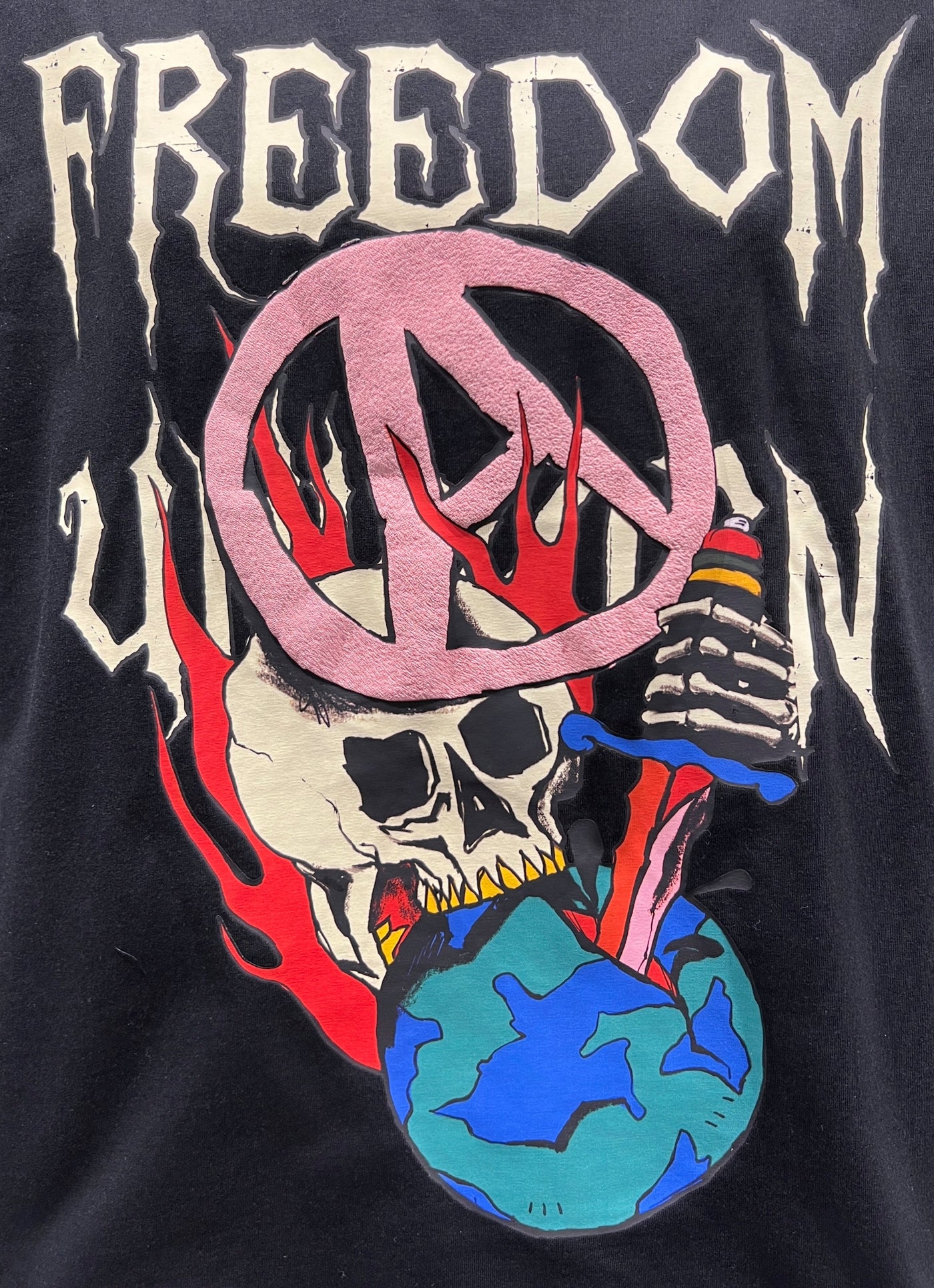 Acupuncture T-Shirt Freedom Skeleton Black