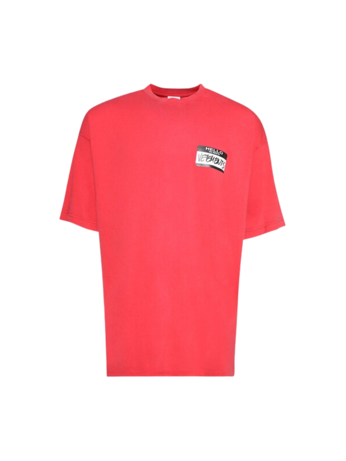 Vetements T-Shirt Hello My Name Is Vetements Red