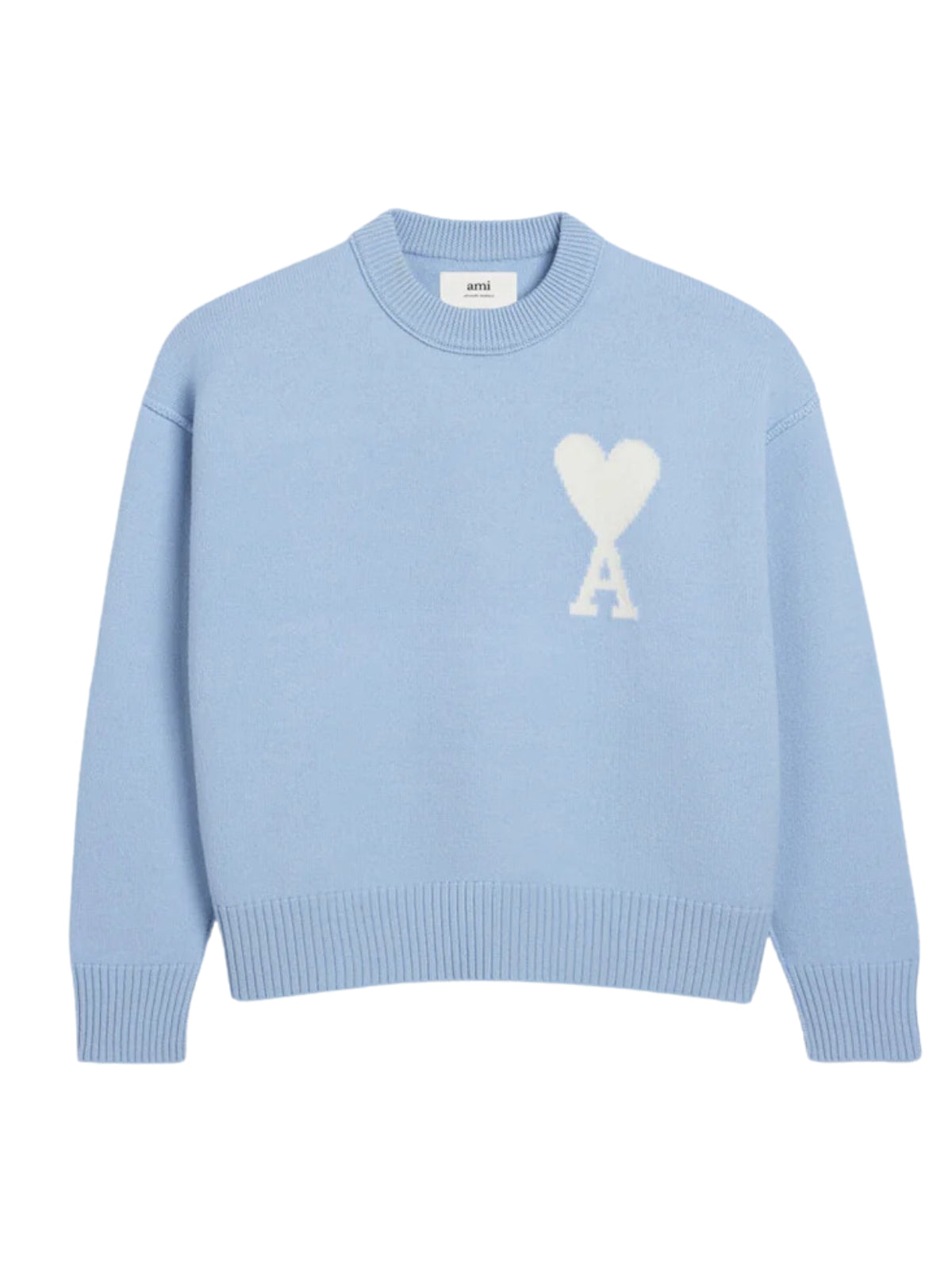 Ami Sweater Logo Heather Cashmere Blue