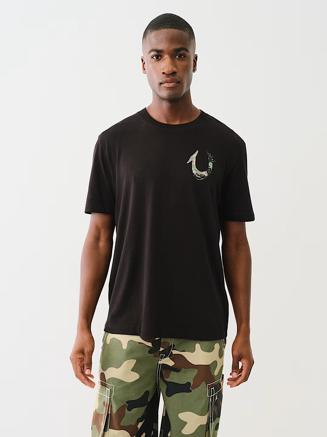 True Religion Camo Printed T-Shirt Jet Black