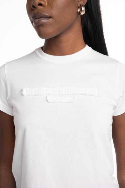 Alexander Wang Distressed Logo Shrunk Tee White 1CC1251991 100