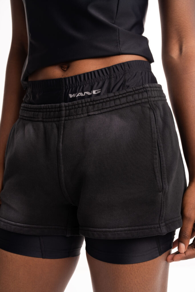 Alexander Wang Pre Styled Bike Short Sweatshort Washed Black 4CC1254407 011