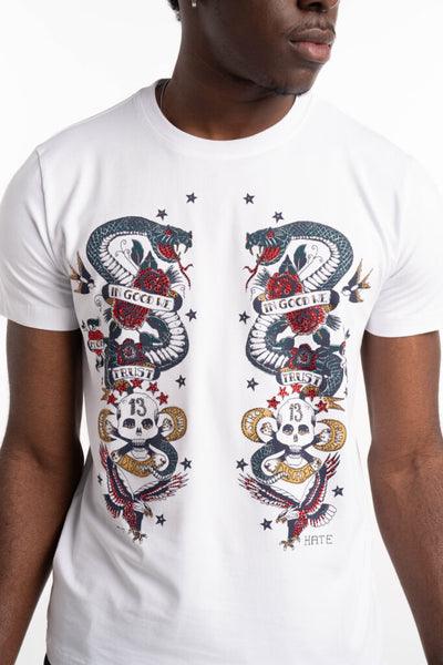 John Richmond Men’s Blese Slim T-Shirt | RMP25477TSIT White