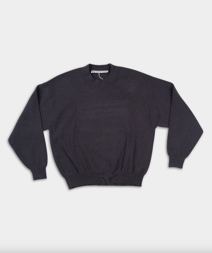 Alexander Wang Embossed Logo Ribbed Pullover Grey 1KC3231017 020