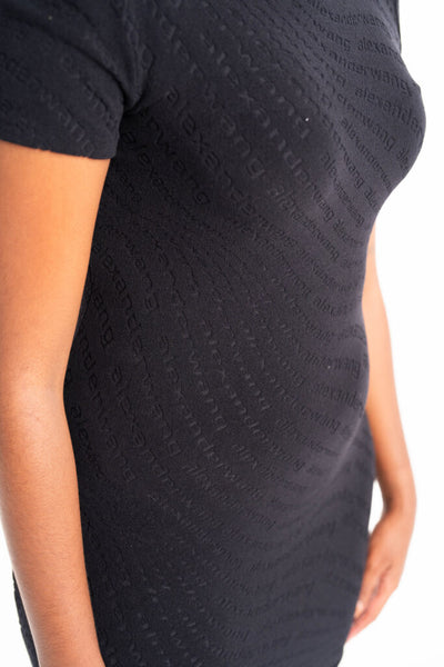 Alexander Wang Crew Neck Short Sleeve Dress Black 4CC1246235 001
