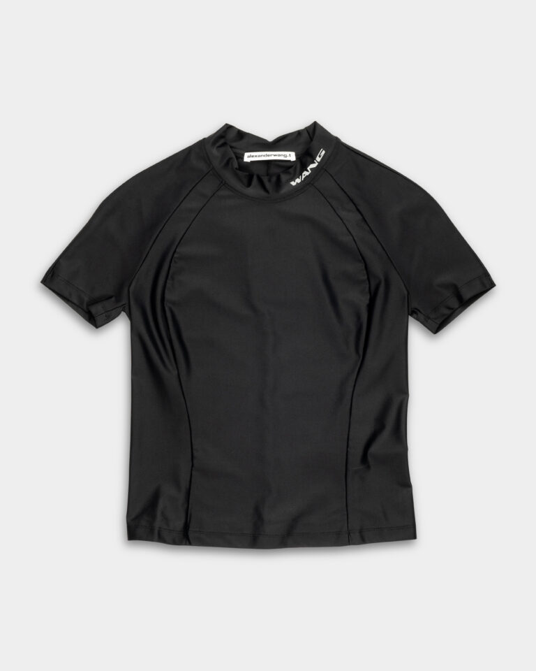Alexander Wang SS Rashguard Top w/ Mockneck Black 4CC1251533 001