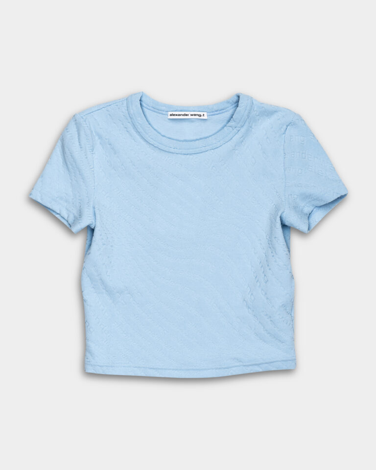 Alexander Wang Crew Neck Short Sleeve Baby Tee Sky Blue 4CC1241426 444