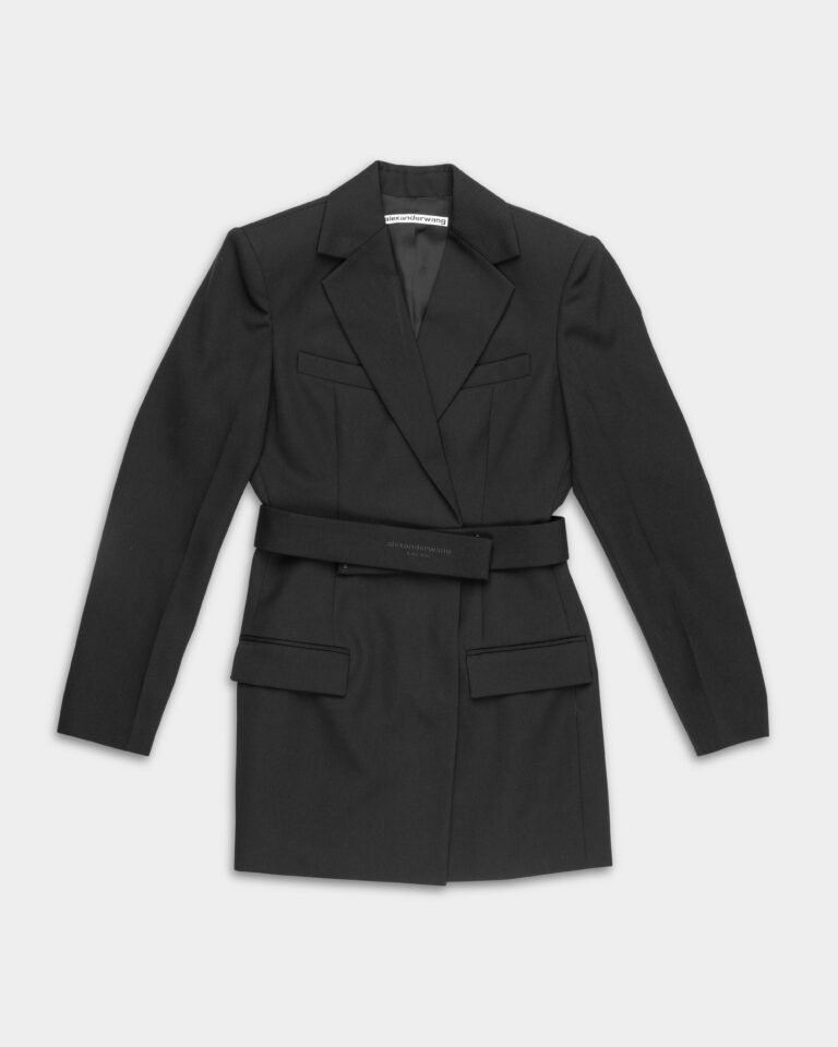 Alexander Wang Tailored Belted Blazer Dress With Logo Embroidery Black 1WC3236580 001