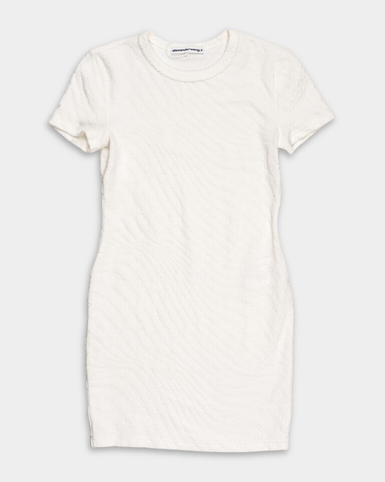 Alexander Wang Crew Neck Short Sleeve Dress White 4CC1246235 100