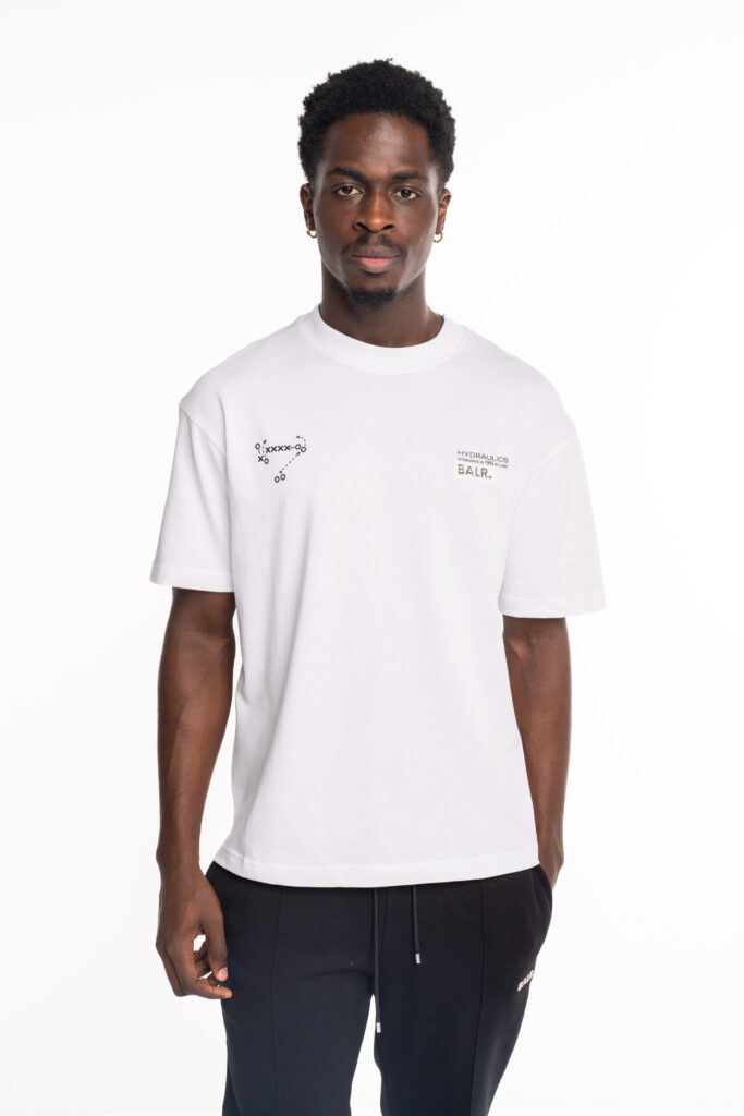 BALR Men’s BALR. x Hydraulics Box Fit T Shirt Tactics B1112.1327 Bright White