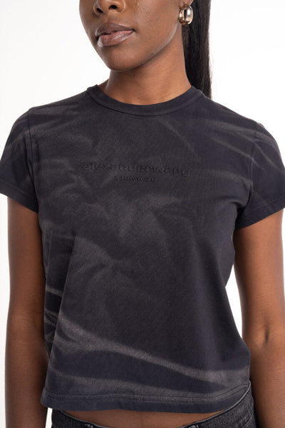 Alexander Wang Crease Wash Shrunken Jersey Tee Washed Black 1CC1251990 011