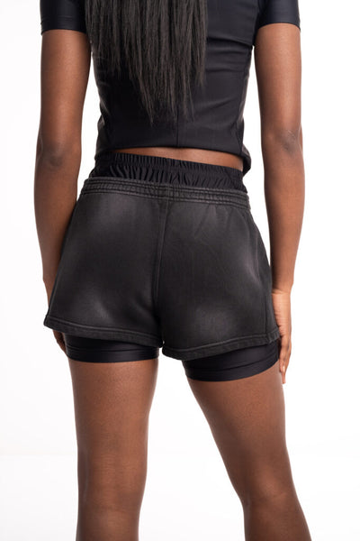 Alexander Wang Pre Styled Bike Short Sweatshort Washed Black 4CC1254407 011