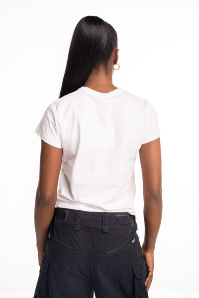 Alexander Wang Distressed Logo Shrunk Tee White 1CC1251991 100