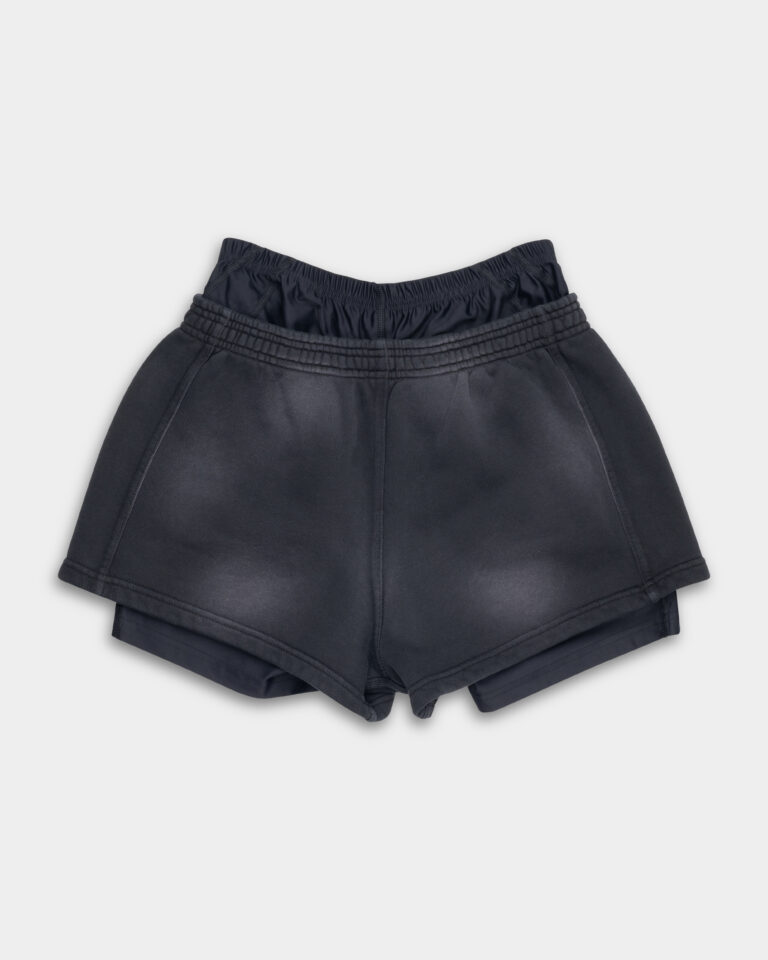 Alexander Wang Pre Styled Bike Short Sweatshort Washed Black 4CC1254407 011