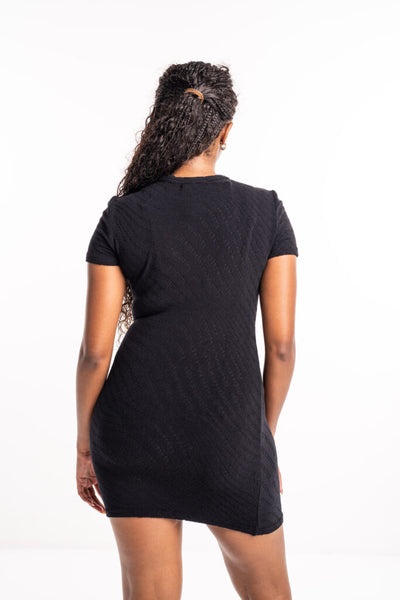 Alexander Wang Crew Neck Short Sleeve Dress Black 4CC1246235 001