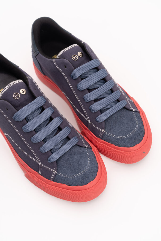 Hide & Jack Men’s Low Top Sneaker Vulcanized Blue Red DC/SL BLURED