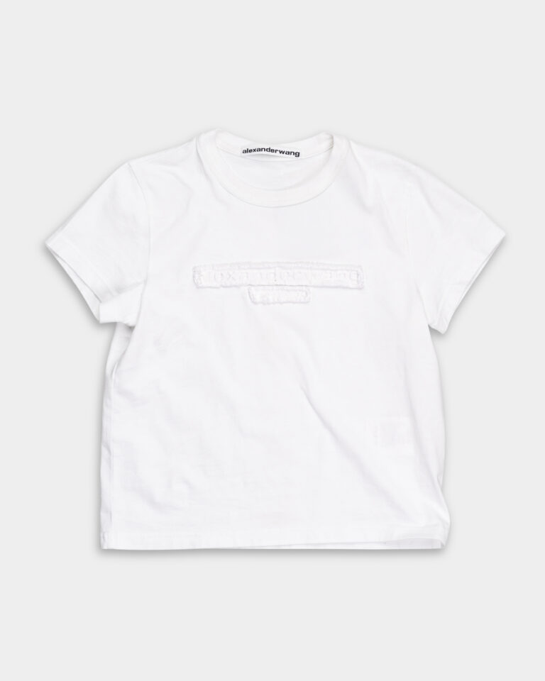 Alexander Wang Distressed Logo Shrunk Tee White 1CC1251991 100